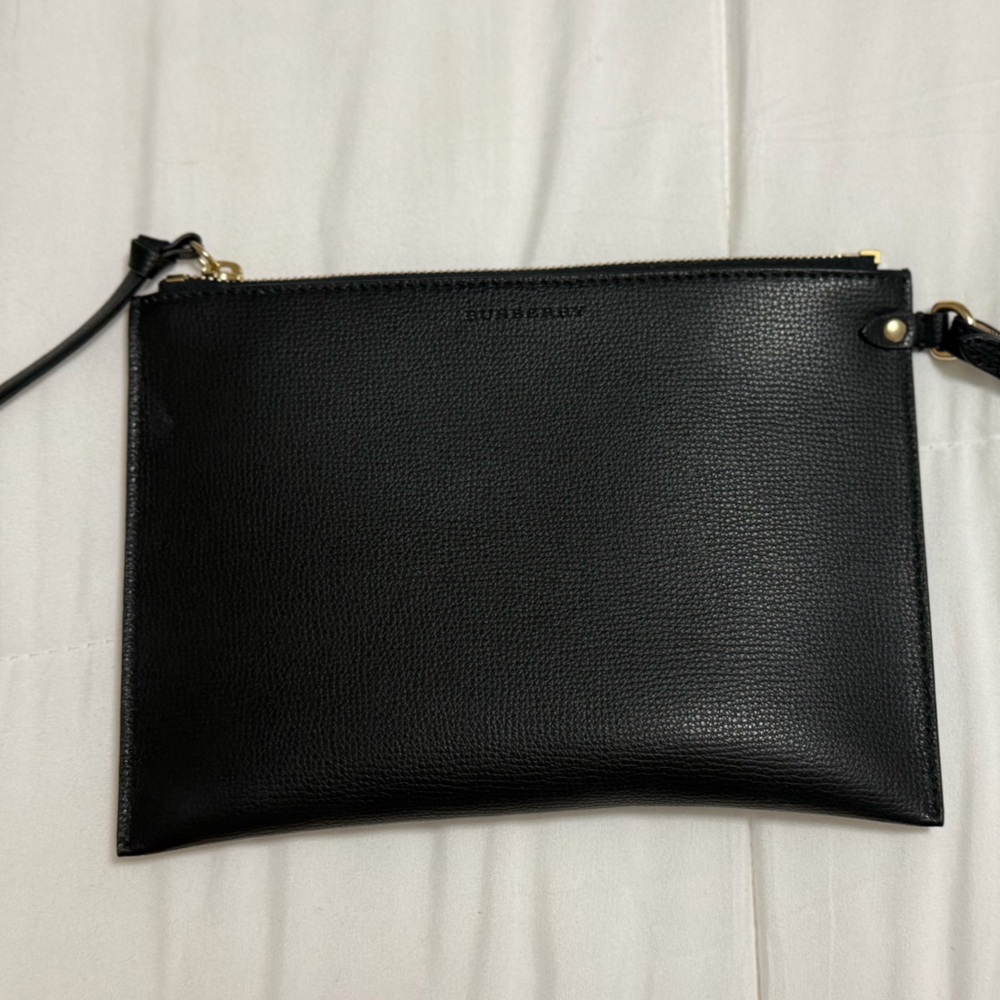 Burberry Black Leather Wristlet